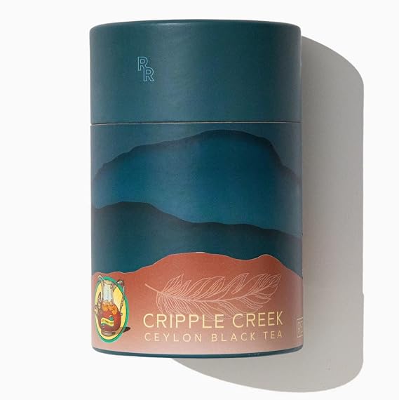 Red Rooster Tea Cripple Creek Ceylon Single Estate Whole Leaf Black Tea 3oz Canister Bright, Citrusy Flavor Makes ~43 Cups