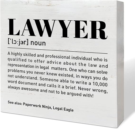 Lawyer Gifts for Men Women, Law Student School Graduation Gifts, Lawyer Retirement Birthday Christmas Gifts, Thank You Appreciation Gifts for Lawyer, Legal eagle, Wooden Box Sign Office Desk Decor