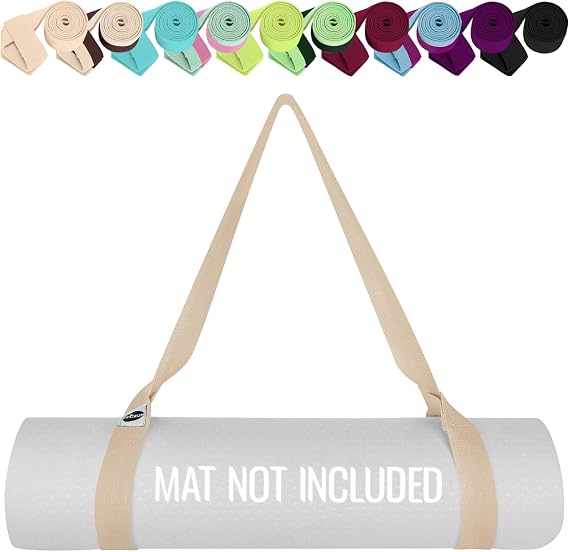 TECEUM Yoga Mat Strap Extra Soft & Thick Cotton Carrier for All Mats