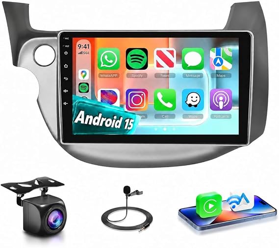 10.1 Inch Car Stereo for Honda Fit 2008-2013 Radio with Wireless CarPlay | Android Auto GPS 5G WiFi MirrorLink Bluetooth DSP FM/RDS 26UIs Split Screen SWC AHD Backup Camera 2G+64G
