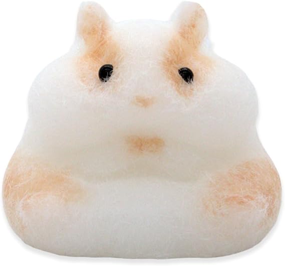 Cute Flocking Hamster Squishy Handmade Silicone Taba Squishy Toys Stress Relief Squeeze Plaything Perfect for Gifts (Small)