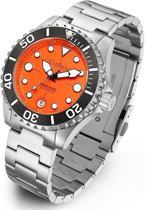 CADISEN Mens Automatic Watch NH35A Mechanical Stainless Steel Band Waterproof Casual 40MM Watches for Men