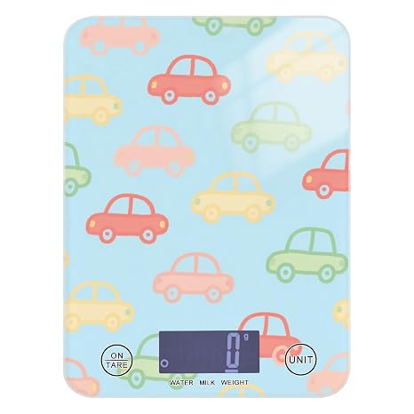 Portable mini Scale for Food 11lb/0.18oz, 5kg/5g Cartoon Car Blue mini Scales with 4 Unit for Soap Making Baking Weight Loss (Batteries not Included) bascula Digital de peso para comida