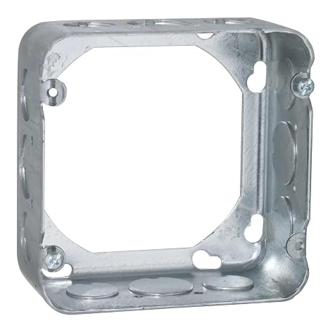 RACO 262 Square Extension Ring, 4-11/16-Inch, Drawn, 2-1/8-Inch Deep with Eight 1/2-Inch and Four 3/4-Inch Side Knockouts