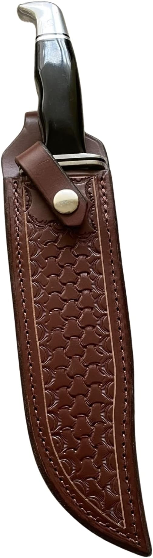 Custom Leather Knife Sheath Fits Buck 120 Knife, Fixed Blade Knife Holder, Brown, Sheath Only