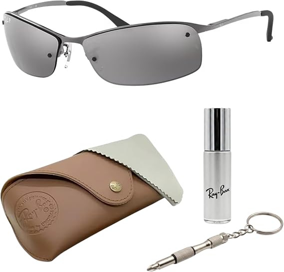 Ray-Ban RB3183 Rectangle Shape Sunglasses with Official Eyewear Kit
