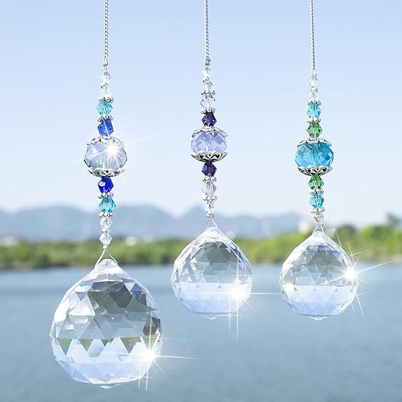 3 Pcs Clear Crystal Ball Prism Suncatcher Rainbow Maker Window Decor