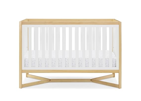 Delta Children Tribeca 4-in-1 Baby Convertible Crib, Bianca White/Natural