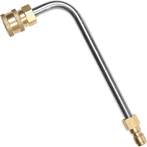 Washer Gutter Cleaner Attachment,Pressure Washer Gutter Rod for Lance/Wand 1/4 Inch Quick Connect,90 degrees curved rod (7 inch)