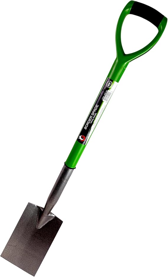 Easy Shopping® Border Spade Carbon Steel with Soft Grip D Handle Strong Versatile and Durable Heat Treated and Oil Cooled Metal perfect for Gardeners Builder Industrial Work