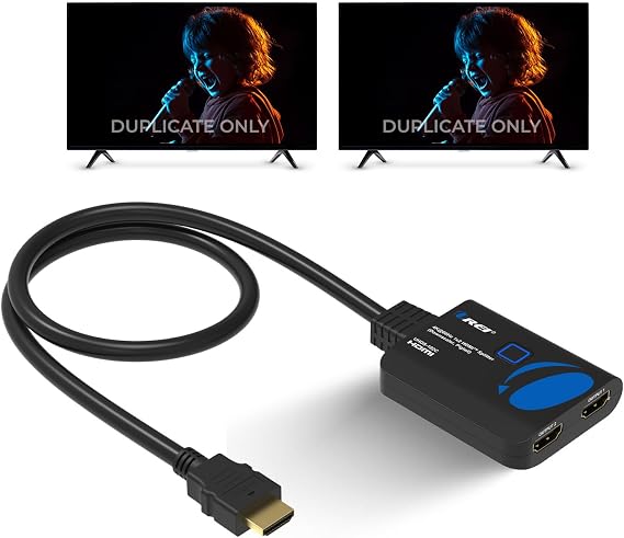 OREI 4K HDMI Splitter 1 in 2 Out 4:4:4 8-bit - HDCP 2.2, 18 Gbps, 4K@60Hz HDMI Duplicator/Distributor UltaHD High-Resolution Down Scaler - UHDS-102C | 4:4:4 8-bit - HDCP 2.2, 18 Gbps, 4K@60Hz HDMI Duplicator/Distributor UltaHD High-Resolution Down Scaler