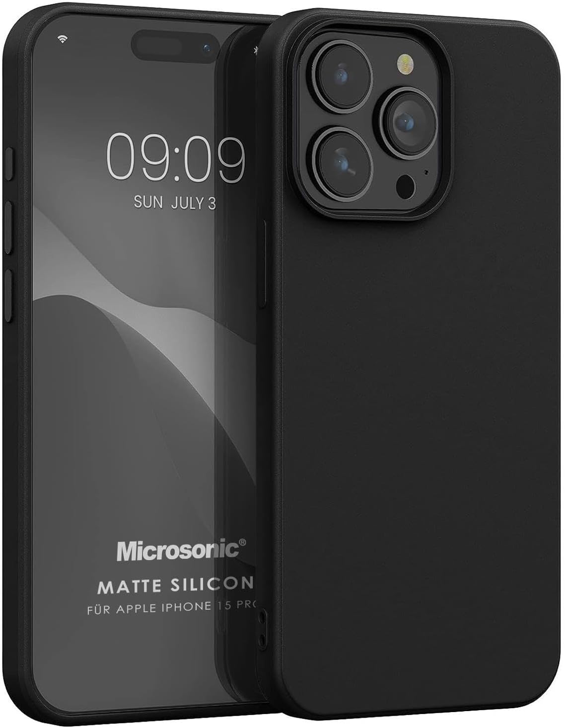 Microsonic Case Matte Silicone Black for Apple iPhone 15 Pro [Case Compatible with iPhone 15 Pro - Black]