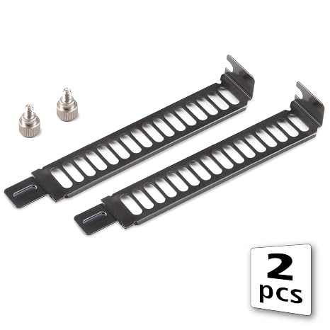 Akasa Steel Vented PCI Slot Cover Bracket | 113.9mm x 18.6mm x 11.9mm | PCI Slot Cover | Desktop Compatible | 2 Pack | Black | AK-MX302