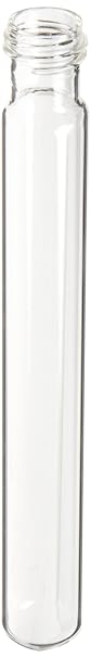 Chemglass CLS-4208-10 Glass 4.5mL Hungate Anaerobic Culture Tube, with Screw Thread 16mm Diameter x 125mm Height (Pack of 100)