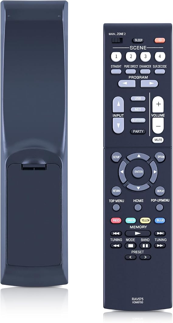 RAV575 VDM8700 Remote Control Replacement Applicable for Yamaha AV Receiver RX-V6A RX-V6ABL TSR-700 TSR-700BL RXV6A RXV6ABL TSR700 TSR700BL