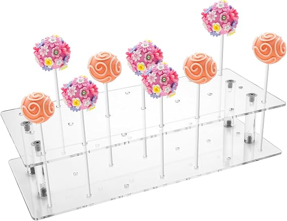 Cake Pop Stand, 21 Holes Acrylic Lollipop Holder, Clear Cake Pop Holder for Display Candy Dessert, Lollipop Stand for Birthday Parties Weddings Halloween