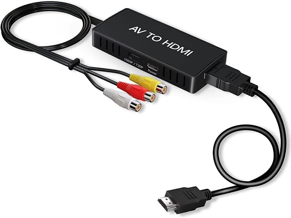 VIXLW RCA to HDMI Converter, AV to HDMI Converter, 1080P Mini Composite to HDMI Adapter,Support PAL/NTSC for PC/Laptop/TV/WII/Xbox/PS one/PS2/PS3/STB/VHS/VCR/Blue-Ray DVD Players ect.