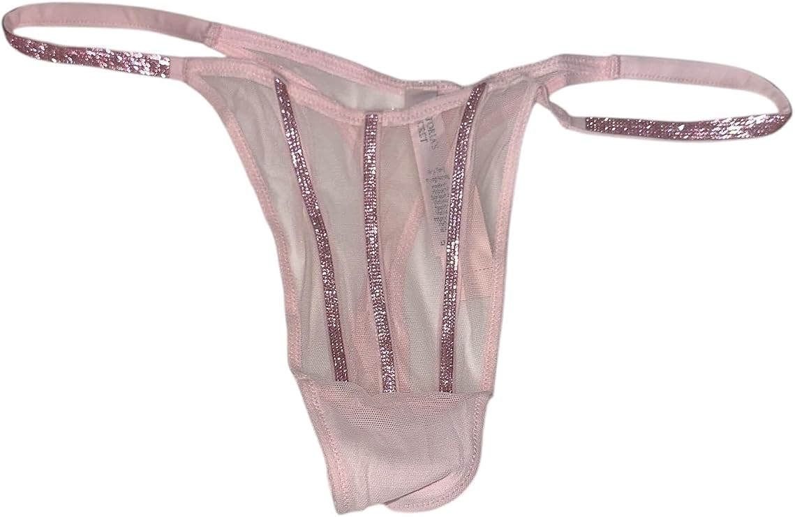 Victoria's Secret Sheer Shine Thong Panty Color Pink New