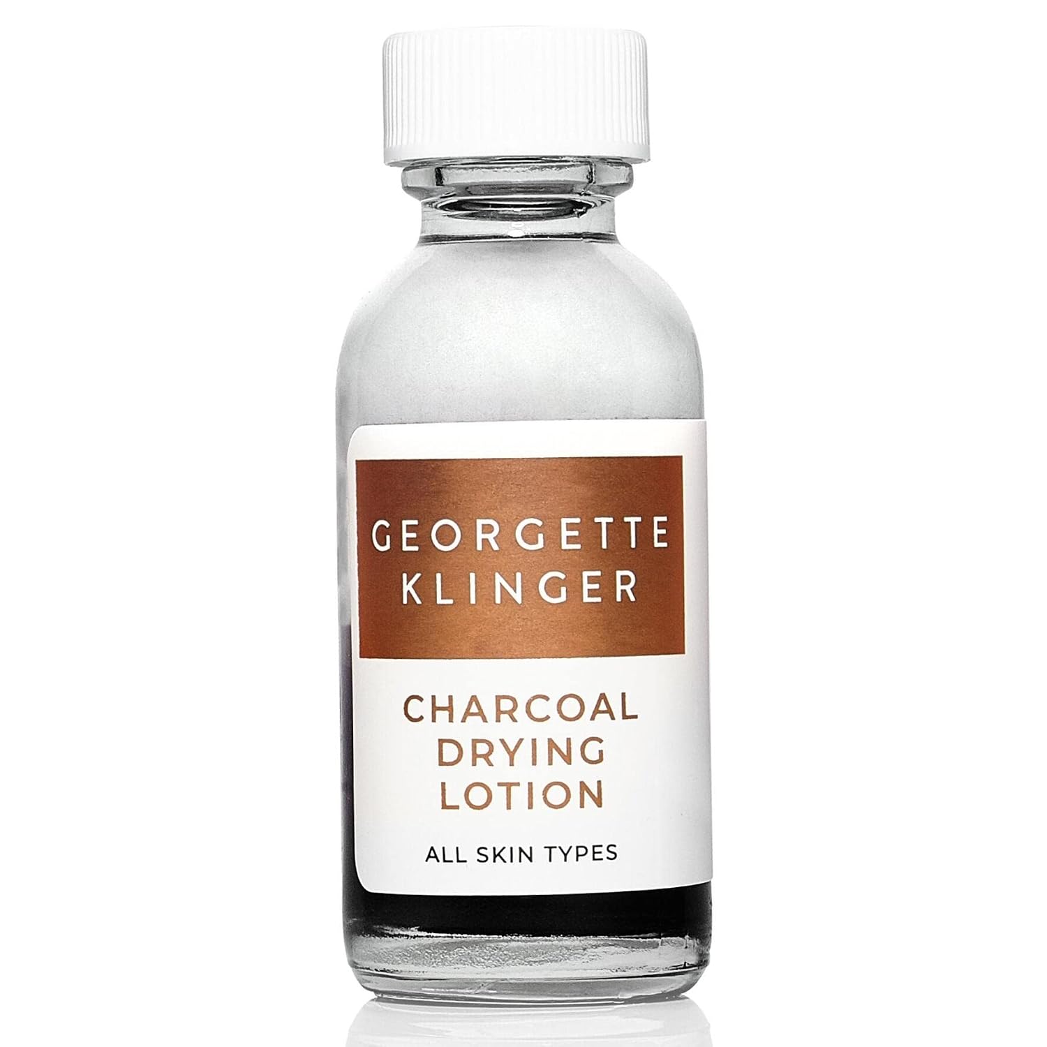 Georgette Klinger Charcoal Drying Lotion - Clear Skin Overnight: Gentle, Fast-Acting Salicylic Acid Spot Treatment with Calamine for Acne, Blemishes, and Safe for All Skin Types -1 oz