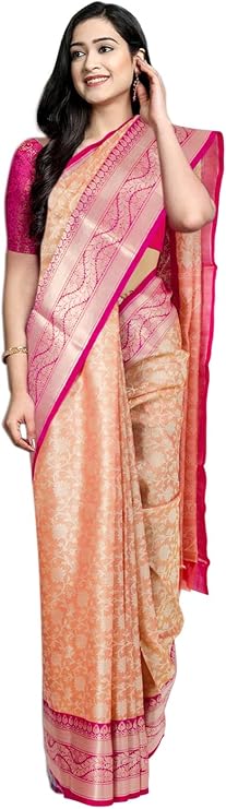 Banarasi Saree for Women with Unstitched Blouse Piece Indian Wear (1421)
