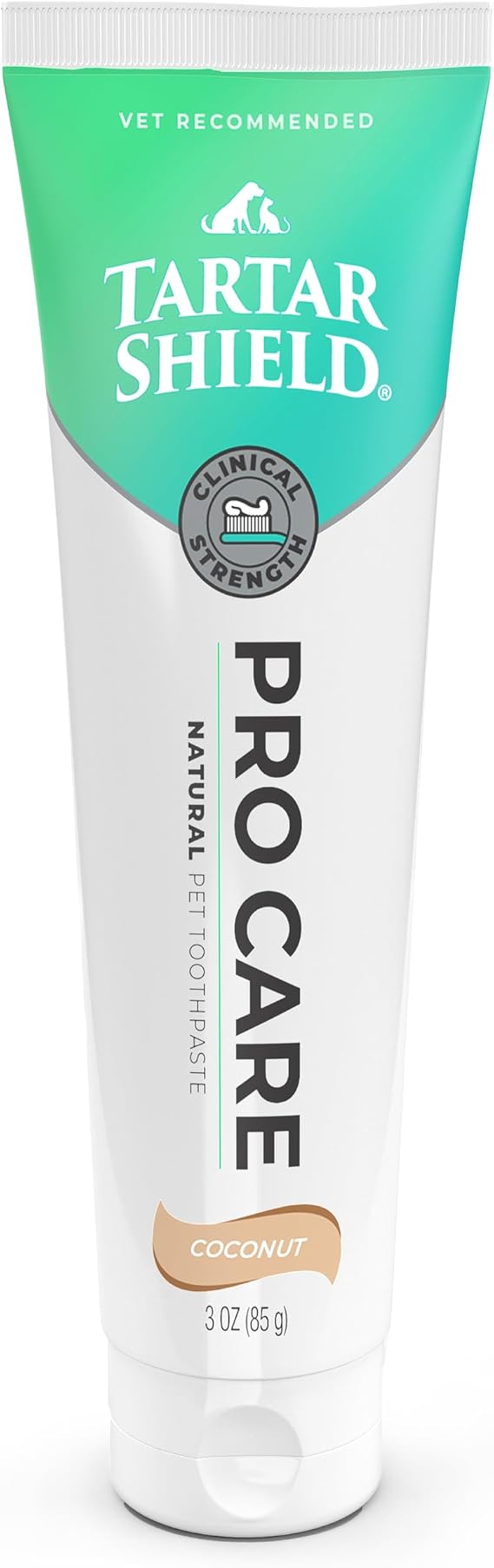 Tartar Shield Pro Care Dog & Cat Toothpaste, VOHC Accepted, 3 oz. | Clinically Proven Plaque, Tartar & Halitosis Reduction | Human-Grade Natural Ingredients | Coconut Flavor | Made in the USA