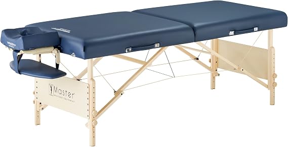 Master Massage 71cm Coronado Portable Massage Table Pro Package- Adjustable Height, Working Capacity of 340kg. and 7.6cm Foam Cushioning- Massage Couch Tattoo Bed, Lash Table- Royal Blue