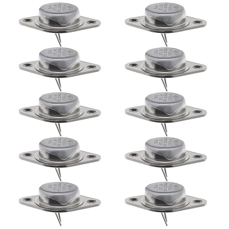 10Pcs 2N3055 NPN Power Transistor 15A 100V 115W NPN High Power Transistor 2N3055 Transistors for Power Supply Circuits Series and Shutdown Controllers