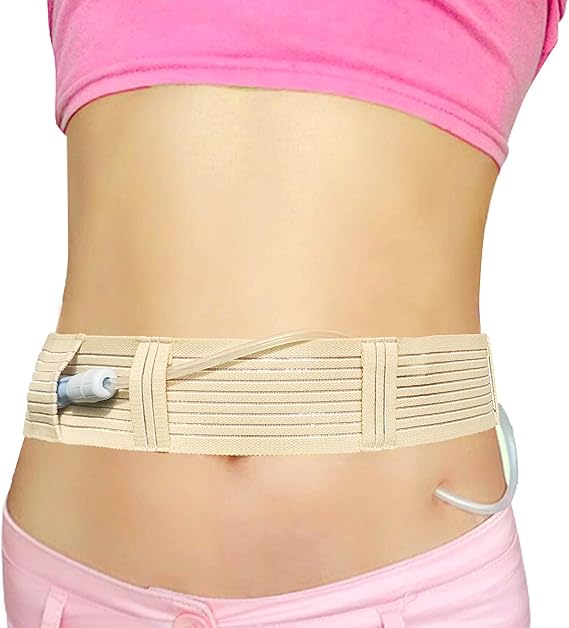 Breathable Peritoneal Dialysis Belt PD Catheter Holder Feeding Tube Supplies Accessories for Stomach Peg G J Tube Women Men Small(24"-35")