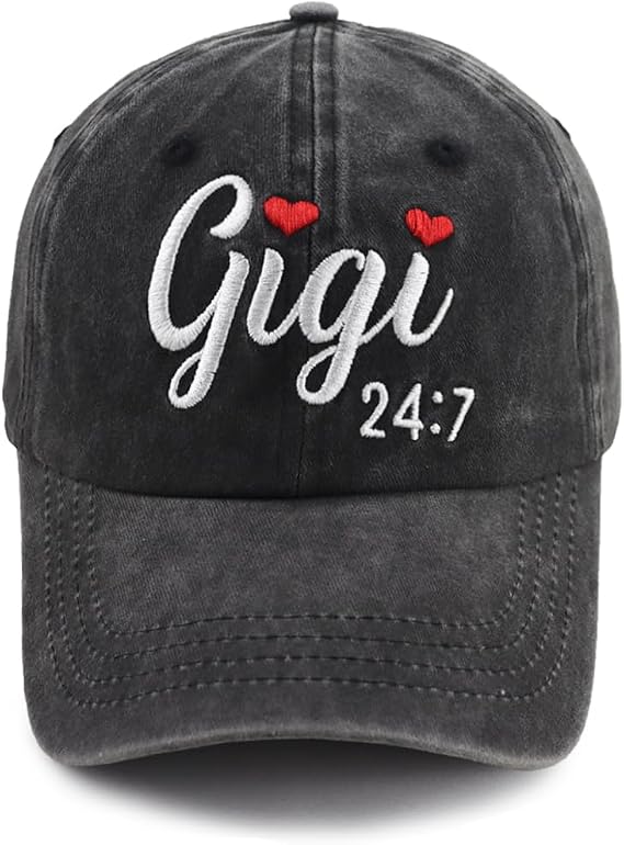 Gigi On Call 24/7 Hats for Women, Funny Adjustable Embroidered Cotton Grandma Baseball Caps