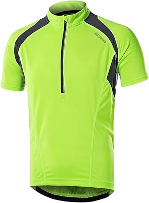 BERGRISAR Mens Half Zipper Cycling Jersey Short Sleeves Bike Bicycle Shirts with Zipper Pocket Quick-Dry Breathable BG060