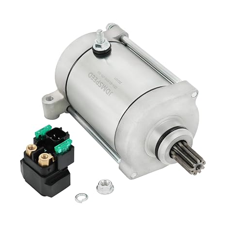 Starter & Relay Compatible with 2007 2008 Yamaha Grizzly 700 YFM7FG | Replace # 1S3-81890-00-00 18888 410-54147 SMU0503 495346 Raptor 700 700R Rhino 700 Viking 700 Viking VI 700 Wolverine 700