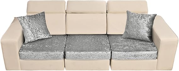 Pack of 5 Soft Polyester Sofa Slipcover and Pillow Cover Set Sturdy Pet Friendly for Family Use Easy Installion Cover
