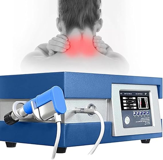 Shockwave Therapy Machine,Multifunctional Shockwave Machine with 9 Massage Heads,0.5-10 Bar 1-21hz Pneumatic Shockwave Therapy Device for Pain Relief and Ed