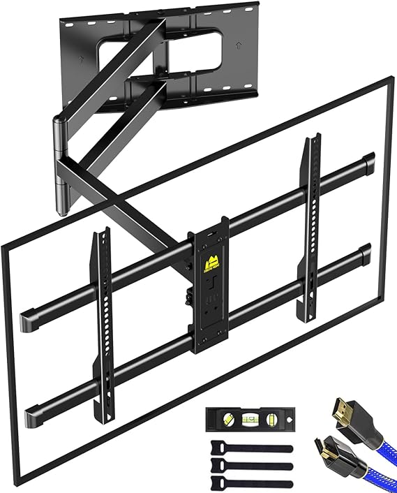 FORGING MOUNT Long Arm TV Mount Full Motion Wall Mount TV Bracket with 43 Extension & Swivel Articulating Arm & Tilt, Fits 42 to 80 Inch Flat/Curve TVs Holds up to 110 lbs, VESA 600x400mm Compatible