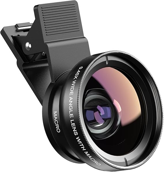 APEXEL 2-in-1 Mobile Phone Camera Lens, 12.5x Macro Lens for Phone, 0.45 x Wide Angle Attachment for Samsung Galaxy S10