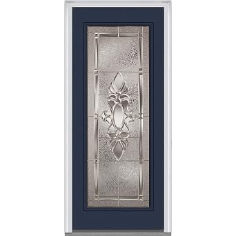National Door Company ZZ03106L Steel, Naval, Left Hand in-Swing, Exterior Prehung Door, Heirloom Master Full Lite, 36"x80"