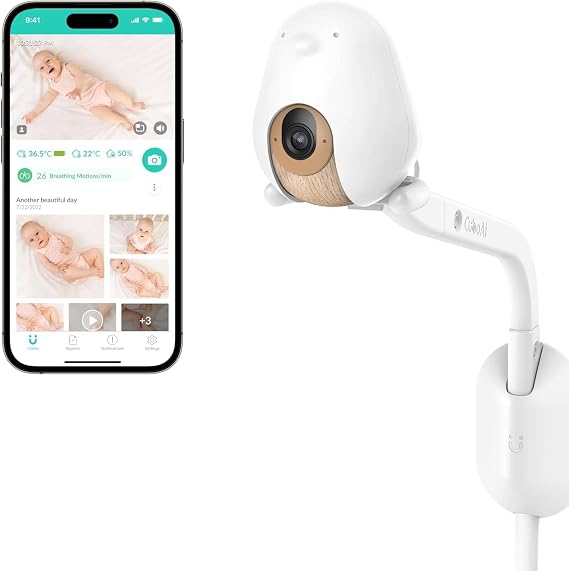 CuboAi Cubo Ai Plus Smart Baby Monitor with Wall Mount: Sleep Safety Alerts for Covered Face, Danger Zone & Sleep Analytics - 1080p HD Night Vision Camera, 2-Way Audio, Cry & Temperature Detection