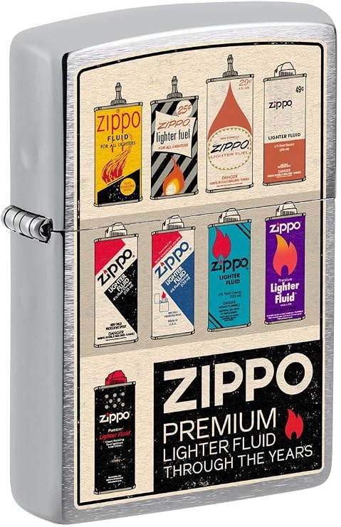 Zippo Lighter: Vintage Fuel Cans - Brushed Chrome 81322