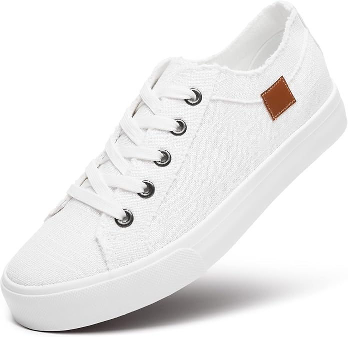 Women's Sneakers Canvas Shoes for Women Lace up Fashion Canvas Sneakers Classic Low Top Casual Shoes