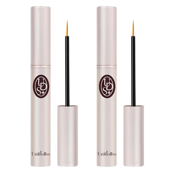 Eyelash Growth Serum 2 Pcs for Thicker,Longer lash and Eyebrow Unidollss Lash Serum for Eyelash Growth Visible Results in 4 Weeks Lash Enhancing Treatment with Nourishing Botanical,Vegan&Cruelty-Free