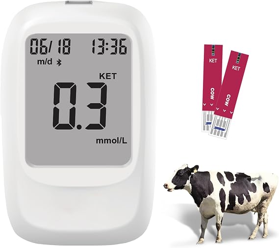 Cow Blood Ketone Meter Kit for Keto, Complete Ketosis Blood Meter Kit, Ketone Test Kit with Ketone Monitor Keto Strips for Cow on Home Farm