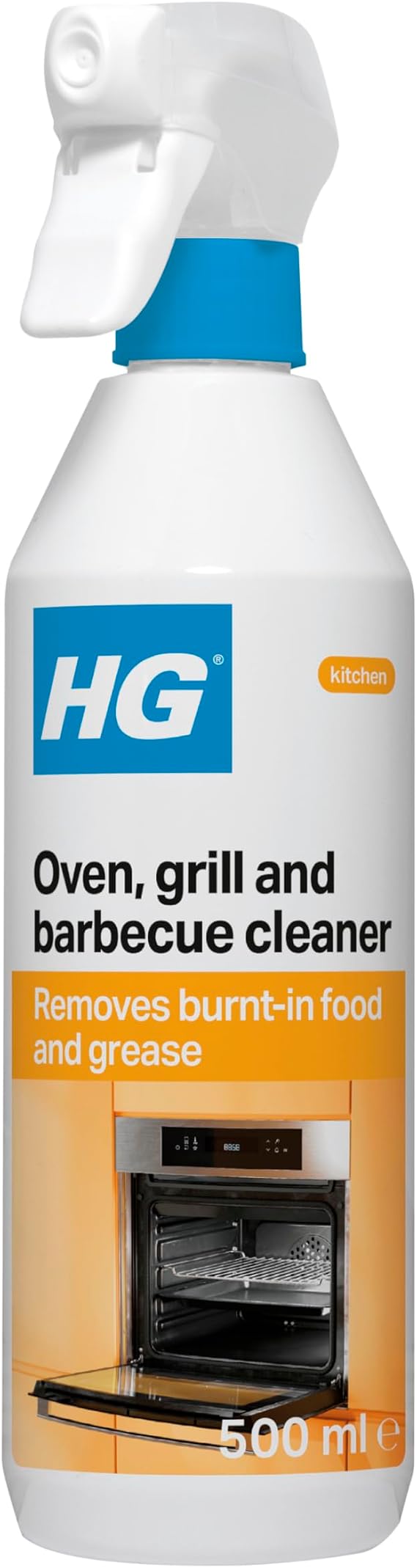 HG Cleaning spray for oven, grill and grill quickly removes burnt food and burnt fat, – 138050106 for kitchen and outdoor (500ml)