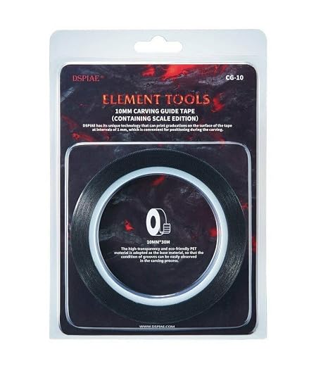 Dspiae Edged Carving Tape with Adhesive Back, 10mm x 30m (for Panel Lines)
