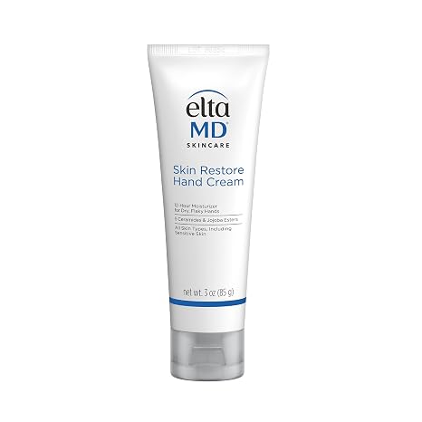 EltaMD So Silky Hand Creme, Moisturizing Daily Hand Lotion with Ceramides, Sclareolide and Vitamin E for Dry Hands and Skin, Fragrance-Free Cream, 3 oz.