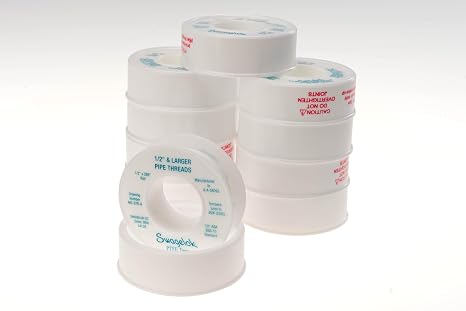 Swagelok MS-STR-8 PTFE Pipe Thread Sealant Tape (10-Pack) | 1/2 Inch Wide x 288 Inch | High Density Spec A-A-58092 | Industrial Grade for NPT Fittings | Made in USA