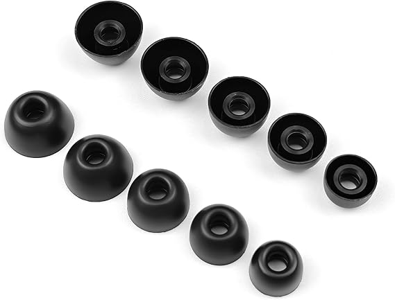 5 Pair Replacement Earbuds Ear Tips Compatible with Beats Powerbeats Pro 2 / Solo Buds/Fit Pro/Studio Buds/Studio Buds+, Powerbeats Pro 2 Replacement Earbuds (XS/S/M/L/XL) (Black)