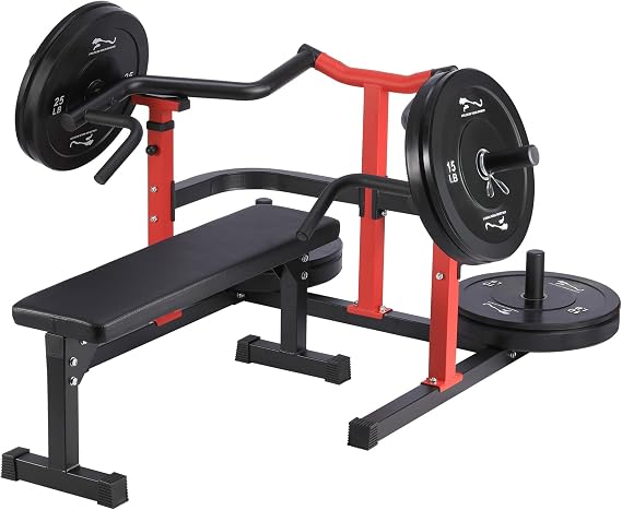 Chest Press Machine, Independent Converging Arms, Heavy-Duty Weight Bench for Strength Training, Flat & Incline Bench Press Equipment for Home Gym Workouts