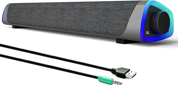 SOULION R30 Computer Speakers for Desktop PC, Wired USB Powered 3.5mm Aux