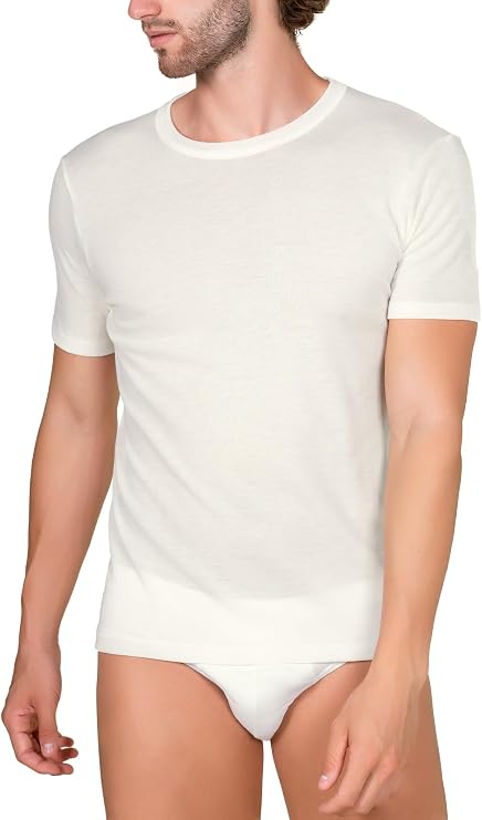 EGI Luxury 100% Merino Wool Men's Short Sleeve T-Shirt. Proudly Made in Italy.