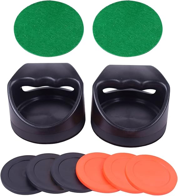 Air Hockey Striker with Plastic and Logoed Aluminum Pucks, 2PCS Each